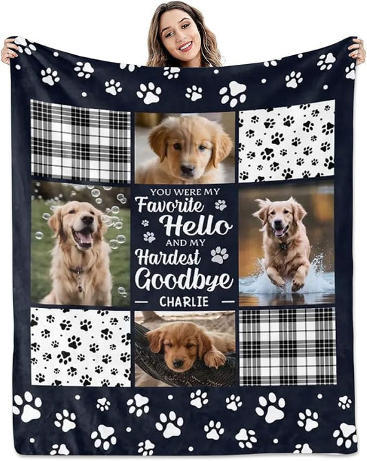 Pamaheart Custom Dog Face Blankets, Personalized Pet Photo Blanket, Fleece Dog Blankets, Customized Photo Throws, Dogs Dad Gifts, Pet Lover Gifts, Memorial Gift /40
