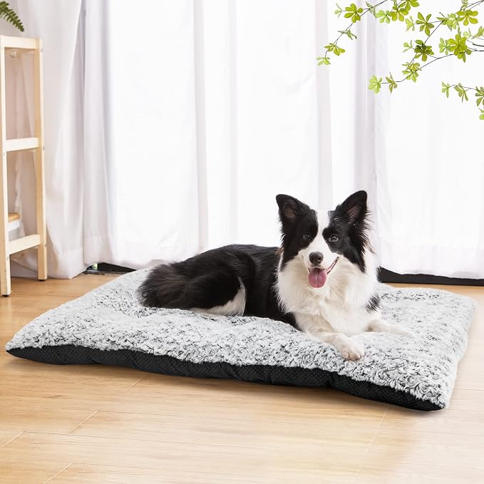Dog Bed Kennel Pad Washable Anti-Slip Crate Mat for Large Dogs and Cats (36-inch)