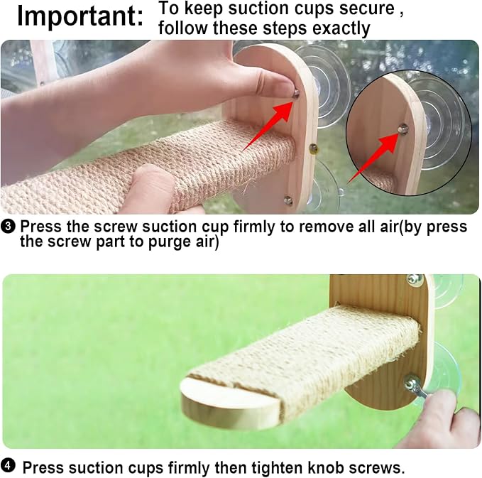 Cozy Cat Window Perch with 2 Pack of Sisal Window Shelves | Cat Window Hammock for Indoor Cats，Strong Suction Cups, Easy Install，for Sunbathing, Napping & Overlooking