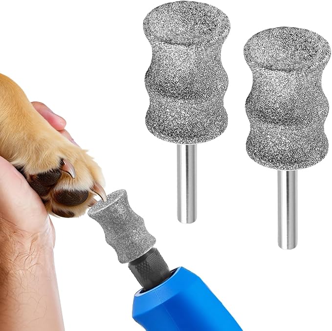 Dog Nail Grinder Bits for Dog and Cat Pet Nail Grinder Attachment Pet Nail File & Clippers for Medium Large Dogs A (2Pack)