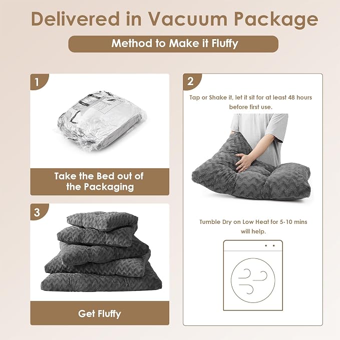 EHEYCIGA Washable Medium Dog Bed for Crate 29x21 Inch, Kennel Pad for Dogs Up to 35 lbs, Plush and Comfy Pet Sleeping Mat, Charcoal