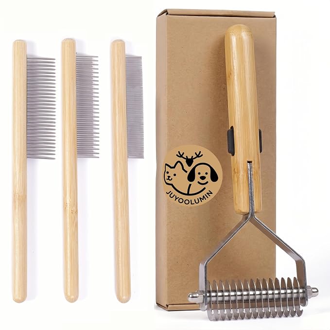 Cat Brush for Long Haired Cats - Long Hair Cat Brush & Comb Tool | Dematting Comb for Cats & Undercoat Brush for Cats - Cat Deshedding Brush Tool, Effective Pet Hair Remover & Cat Grooming Kit