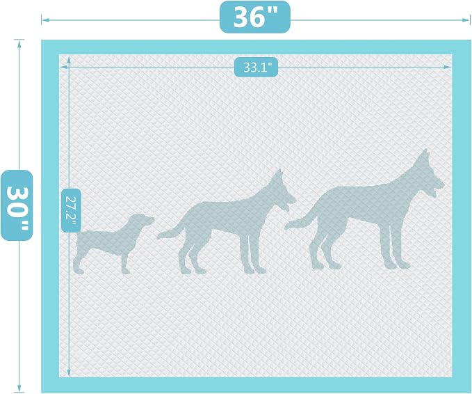 BESTLE Extra Large Pet Training and Puppy Pads Pee Pads for Dogs 30"x36" Super Absorbent & Leak-Proof, 30 Count