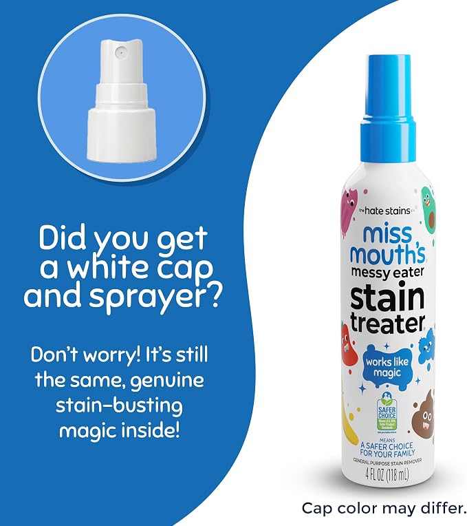 Miss Mouth's Messy Eater Stain Treater Spray, Laundry Stain Remover, 4 Oz | Newborn & Baby Essentials; Cleans Off Food, Grease, Coffee; Use on Laundry, Underwear, Fabric