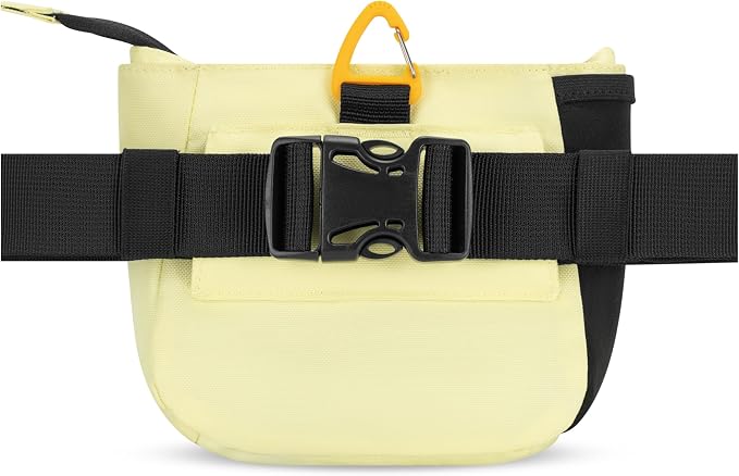 Backcountry Day Bag | Dog Training Treat Pouch | Eco-Friendly Recycled Fabric Fanny Pack with Zipper Closure, Built-in Poop Bag Dispenser & Adjustable Waist Belt (Sol)