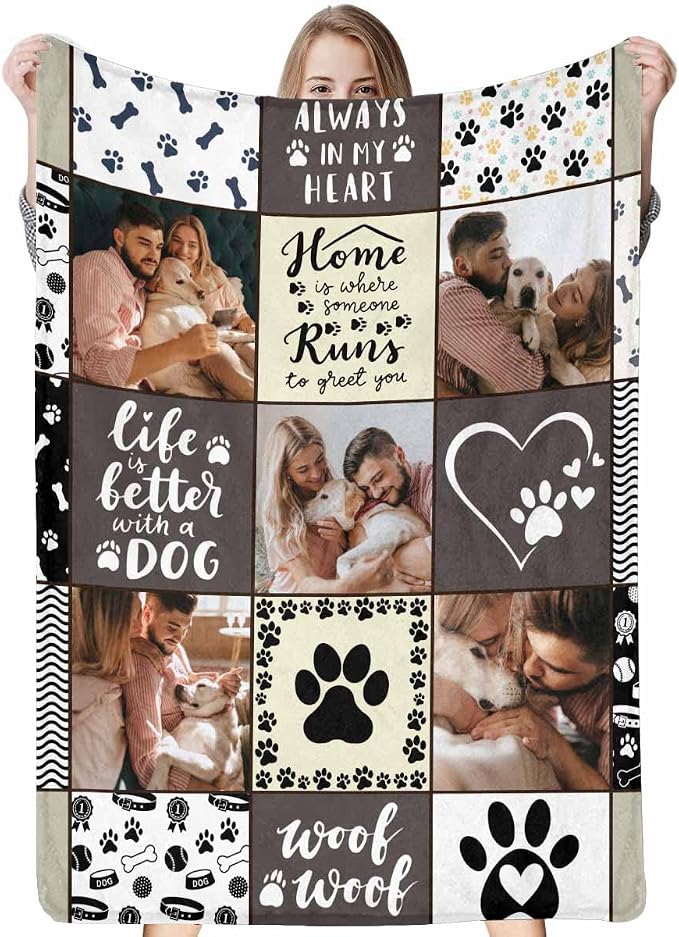 Artsadd Custom Memorial Blanket with Photos and Name-in Loving Memory Gifts Personalized for Loved Ones Lost-Remembrance Blankets for Dogs Cats Pets Lover-Family Photos