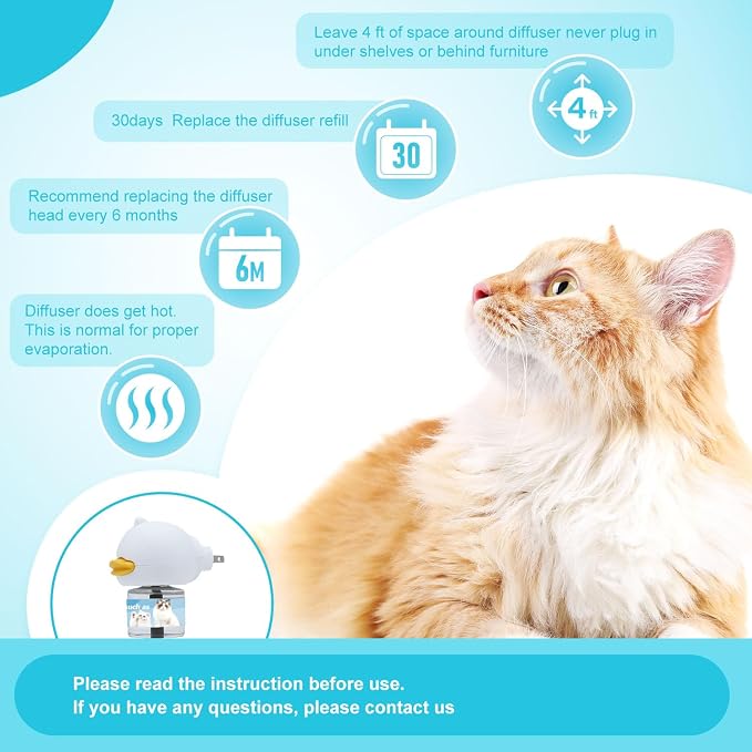Cat Calming Diffuser 2 Pack Multi Cat Pheromones Diffuser Helps Calm Cats for 30 Days Effectively Relieve Anxiety Stress