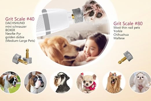 Pet Dog Nail Grinder Replacement Heads Grit #80 Medium Coarse | Compatible with Casfuy Model N10, N20, N30, N50, N60, N65 (Not for Model N70 / N75 / N90), Heusom