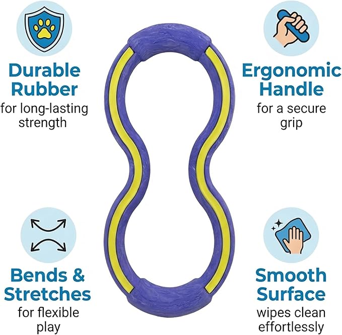 Outward Hound FlyFetch Tug Dog Toy, Durable Rubber, Fetch & Tug-o-War, All Breeds, 10.9"