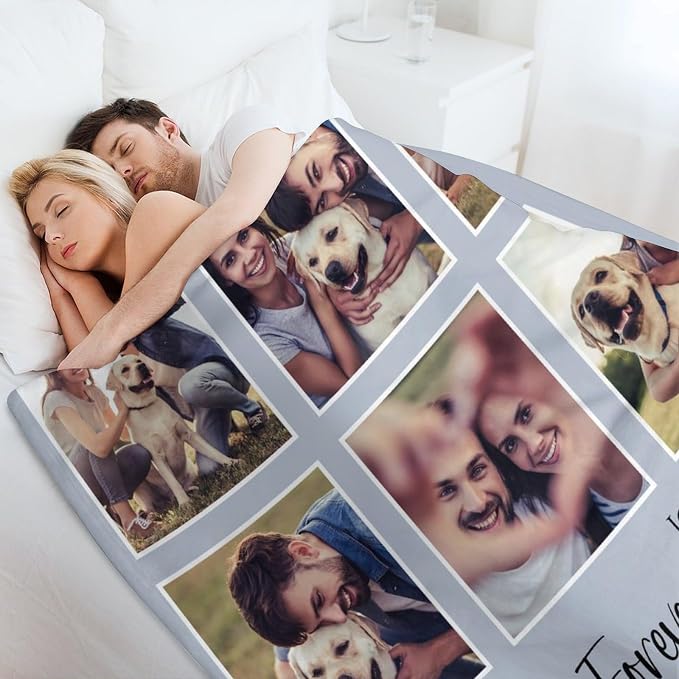 Artsadd Personalized Memorial Blanket with Pictures Pet Loss Sympathy Gift in Memory of Dog Cat Custom Photo Blanket