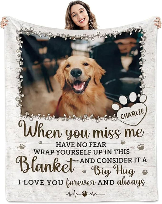 Pamaheart Custom Dog Face Blankets, Personalized Pet Photo Blanket, Fleece Dog Blankets, Customized Photo Throws, Dogs Dad Gifts, Pet Lover Gifts, Memorial Gift /41