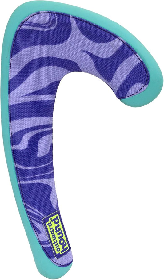 Outward Hound FlyFetch Boomerang Dog Toy, Lightweight Foam Core, Rubber Rim, Floats in Water, All Breeds, 11"