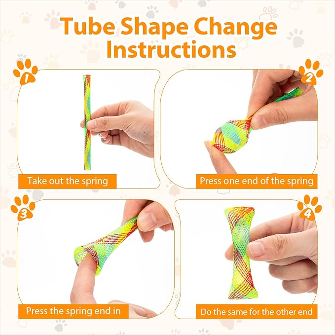 100 Pcs Cat Springs Toys Pack for Indoor Kitten Colorful Cat Supplies Include Interactive Plastic Coil Spiral Spring Rolling Mesh Tubes for Kitten Stray Cats to Bouncing Play Hunt
