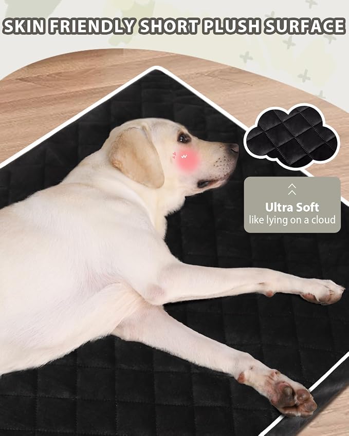 NUPIDA Orthopedic Dog Beds for Extra Large 48 inch Dog Crate Bed Waterproof Pet Kennel Pad with Removable Washable Cover and Non-Slip Bottom, 47x29 Inch, Black