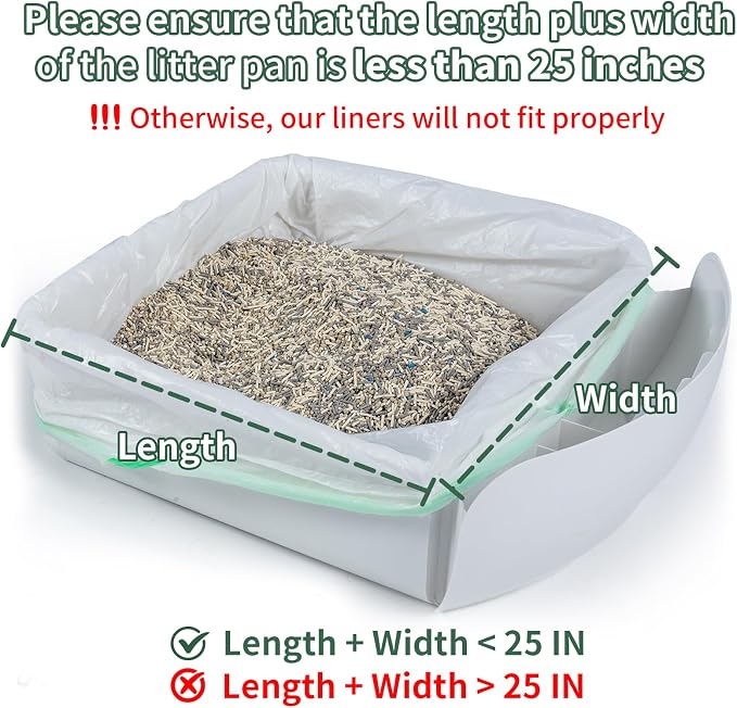 ANWA 40 Count Cat Litter Box Liners for Automatic Cat Litter Box and Litter Box Robot 4/5, Heavy-Duty, Extra Thick