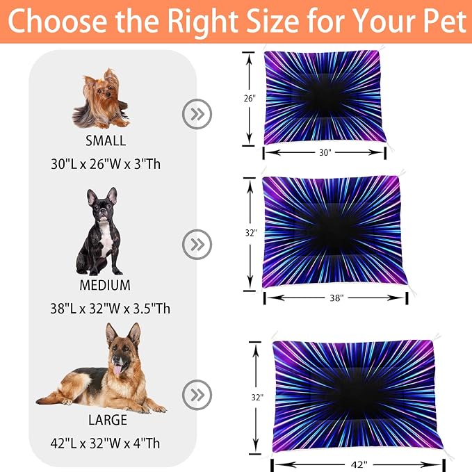 HOSIMA Multicolor Pet Bed Mat,Fuzzy Crate Pads for Dog Cages,Washable Soft Cozy Sleeping Mat,Plush Black Pad Suitable for Medium Dog Bed,38L*32W Inch,Colorful.
