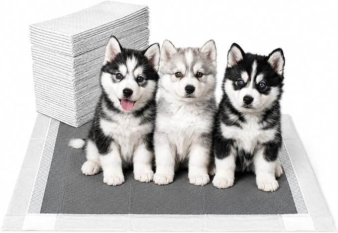 8 Layer Pet Training Pads | Ultra-Absorbent with Activated Carbon / Charcoal Technology | Pee Pads | Max Absorbency for Any Pets | Leak Prevention | Fragrance-Free | Unscented | Attractant | 40 Count