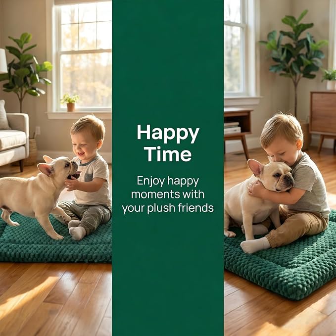 Dog Bed Mat - Durable & Cute Crate Dog Beds for Small Dogs & Cats, Comfortable Kennel Pad for Home, Crate & Travel
