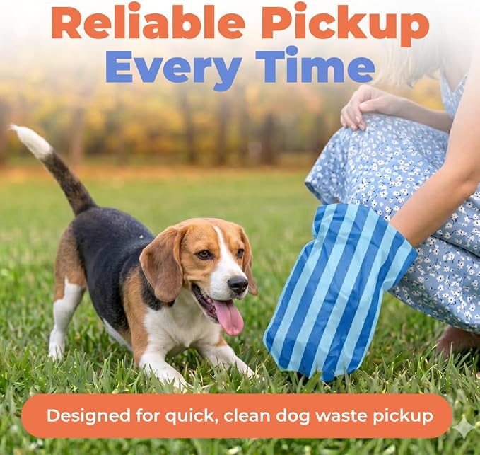 Best Pet Supplies Dog Poop Bags for Waste Refuse Cleanup, Doggy Roll Replacements for Outdoor Puppy Walking and Travel, Leak Proof and Tear Resistant, Thick Plastic - Blue Strips, 240 Bags