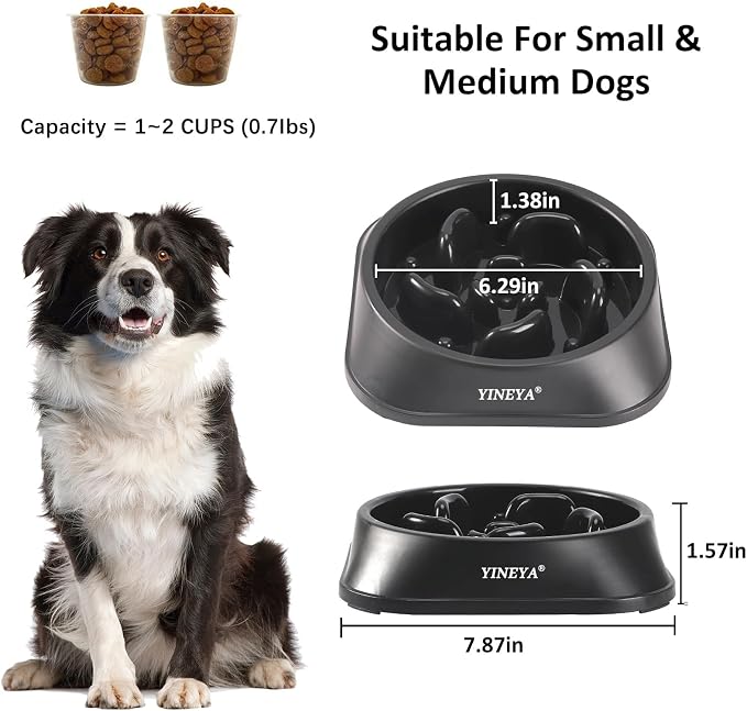 YINEYA Slow Feeder Dog Bowls, Pet Supplies that Slow Down Eating, Pet Food Bowls, Maze Dog Puzzle Feeder for Medium Breed | Dog Food Bowl Slow Down Eating Prevents Bloat, Promotes Healthy Digestion, Puzzle Feeder Interactive Makes Meal Time Fun
