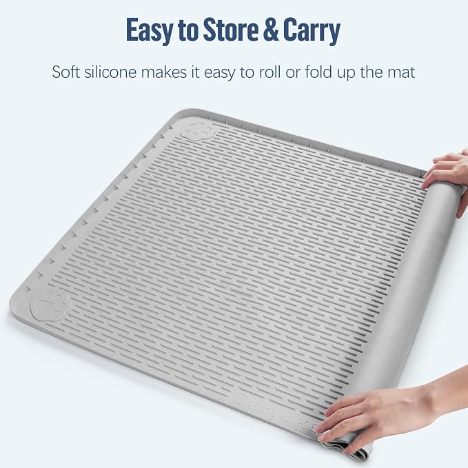 Pee Pad Holder for Dogs 70''x45'' Silicone Puppy Pee Pad Tray, Light Grey | Extra Large Dog Potty Tray Leak-Proof, High Edge, No Spill Training Pads for Floor Protection, No Pee Pads