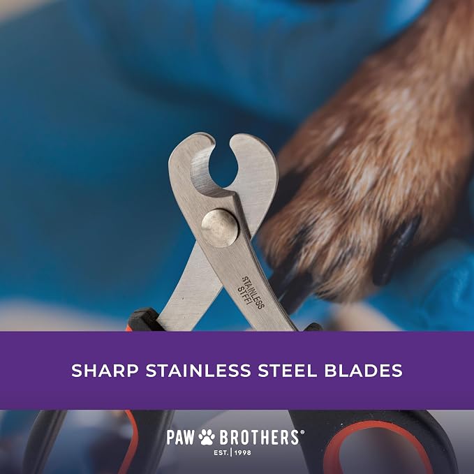 RYAN'S PET SUPPLIES Paw Brothers Small Medium Dog & Cat Nail Clipper Scissor and Trimmer, Easy to use, Toenail Claw, Professional Stainless Steel Blade Grooming Tool for Pets