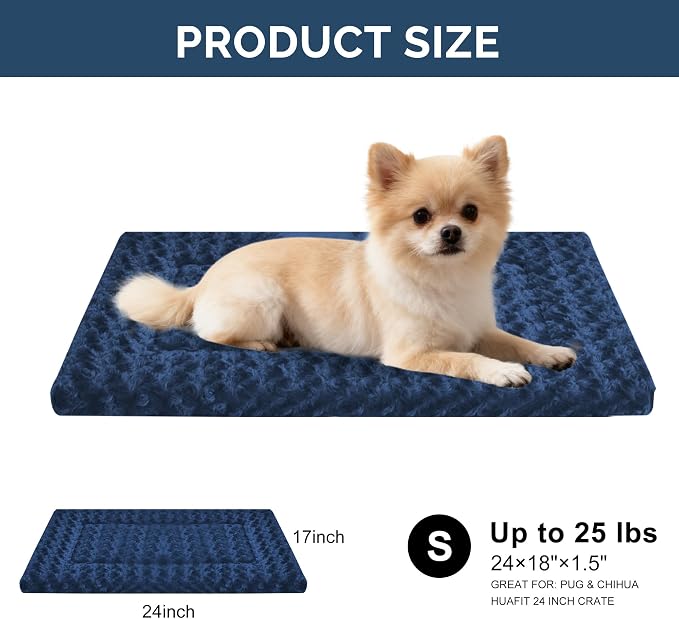Dog Beds Crate Pad, Dog Bed Mat for Smal Dogs Sleeping, Soft, Durable, Washable & Anti-Slip Crate Pads, Reversible Mat Bed Kennel Mat Cat Bed
