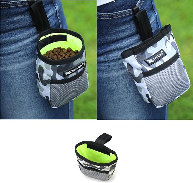 Dog Treat Ppouch Bag，Goodie Training Bag，Pet Snack Pouch, Easy to Carry, Waist Belt Clip for Hands-Free Training