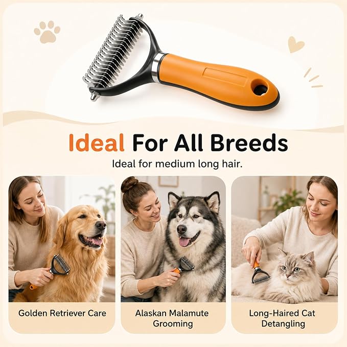 Pet Grooming Brush, Pets Knotted Dog Grooming, Pets Knotting Comb, Professional Pet Deshedding Brush, Deshedding Comb Fur Brushes, Shedding Brushes For Dogs And Cats (Green)