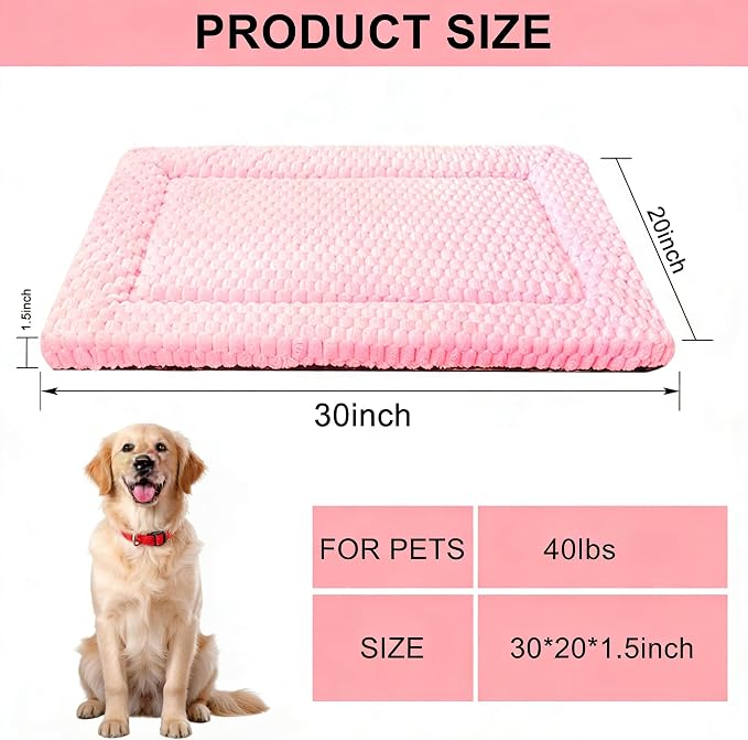 Dog Bed Mat - Reversible Dog Crate Bed Mats, Soft & Breathable Kennel Pad, Durable Crate Bed for Small Medium Large Dogs & Cats