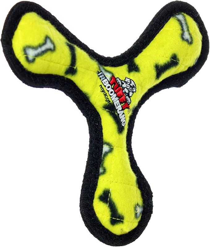TUFFY® : 2 Pack Boomerang Dog Toy: Ultra Durable Plush Toy with Multiple Layers & Reinforced Seams, Washable and Floats, Original Construction