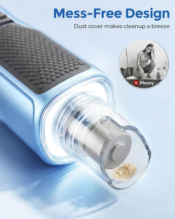 7-Speed Dog & Cat Nail Grinder with Light - Ring LED Safe to Avoid Overcut, Quiet Low Vibration & Powerful Fast, Cordless Rechargeable Toenail Trimmer for Small & Large Puppy & Breeds Paws(White)