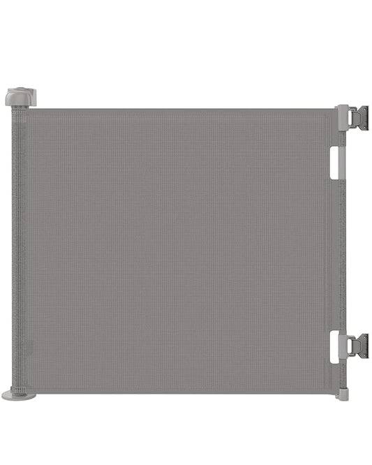 Retractable Baby Gate for Stairs & Doorways,71" Wide x 33.6" Tall Easy Installation Mesh Dog Gate for Indoor & Outdoor Use,Pet and Dog Safety Gate for Hallways(Grey)