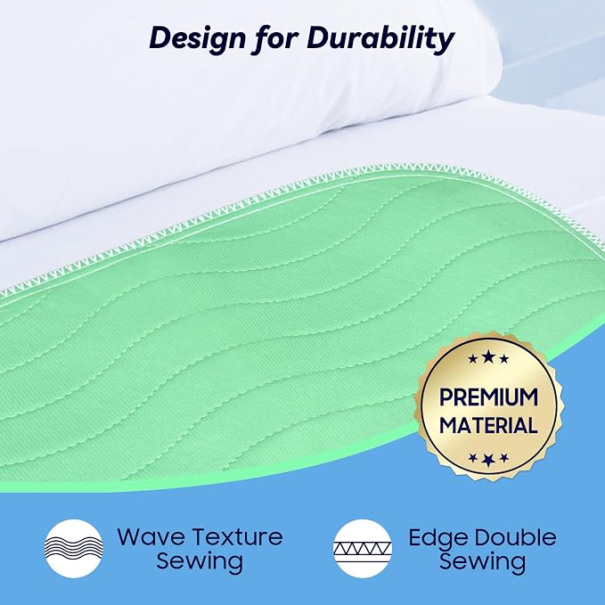 2 Pack 36” x 54” Extra Heavy Absorbency Washable Underpads Bed Pads | WaterProof Nursing Pads Incontinence, Reusable Washable Pee Pads for Dogs, Diaper Changing & Adults, Mattress Protector