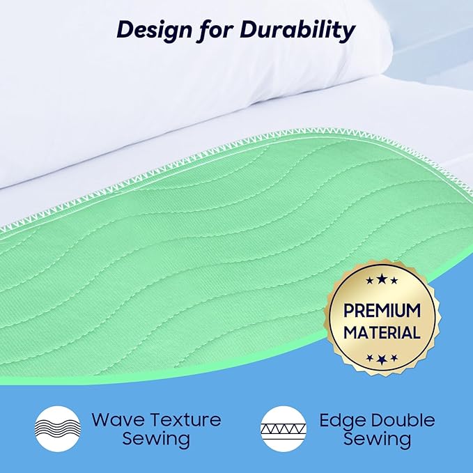 4 Pack 24” x 24” Extra Heavy Absorbency Washable Underpads Bed Pads | WaterProof Nursing Pads Incontinence, Reusable Washable Pee Pads for Dogs, Diaper Changing & Adults, Washable Puppy Pads