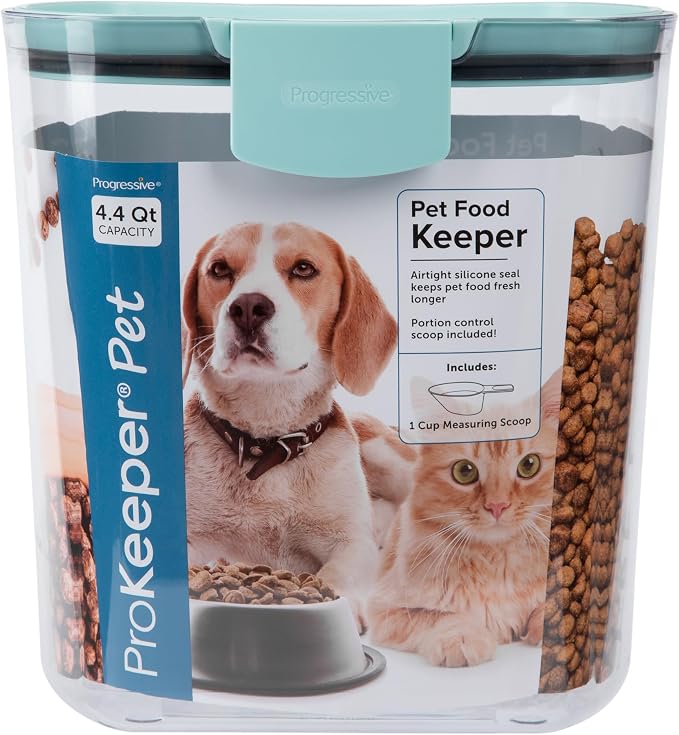 ProKeeper by Progressive Pet Food Storage Collection – Airtight Containers for Dog and Cat Food & Treats – Silicone Seal, Stackable, Dishwasher Safe (4.4 Quart Pet Food Keeper)