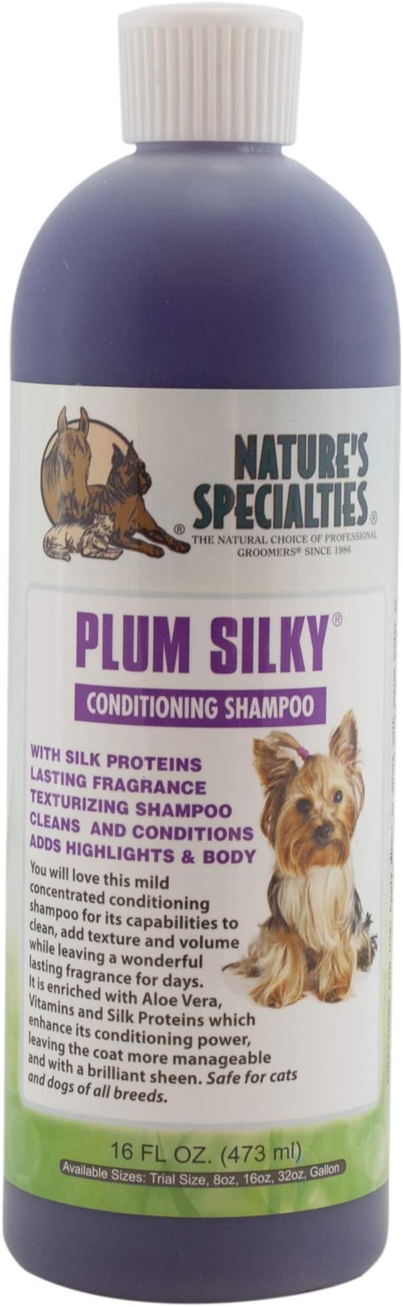 Nature's Specialties Mixing Bottle and Dog Shampoo Concentrate Bundle, Easy to Read Measurements Mixing Bottle 32 oz, Plum Silky Dog Shampoo Conditioner Concentrate 16 oz