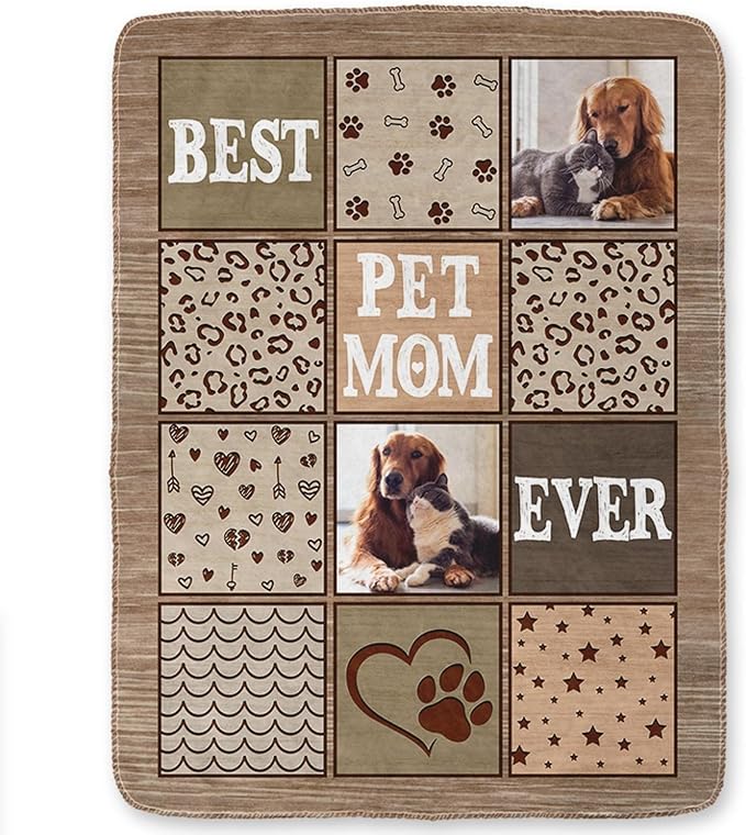 Pamaheart Custom Dog Face Blankets, Personalized Pet Photo Blanket, Fleece Dog Blankets, Customized Photo Throws, Dogs Dad Gifts, Pet Lover Gifts, Memorial Gift /28