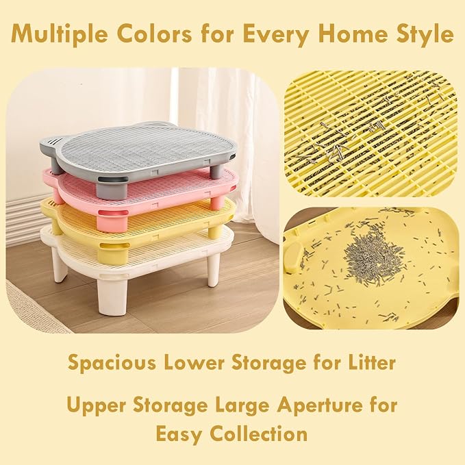 SpaceTime Cat Litter Mat Litter Trapping Mat,20.08"x15.94"x3.54"Large Dual-Layer Cat Litter Box Mat for Kitty,Floor Protection,Waterproof Urineproof(Pink)