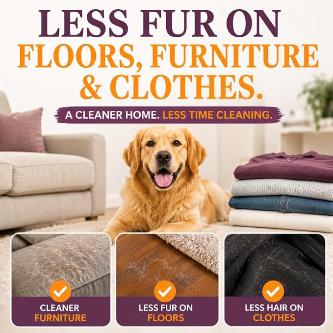 SleekEZ Dog Brush for Shedding | Patented Deshedding Dog Brush | Pet Hair Remover for Short, Medium & Long Coats | Made in USA | 5 Inch
