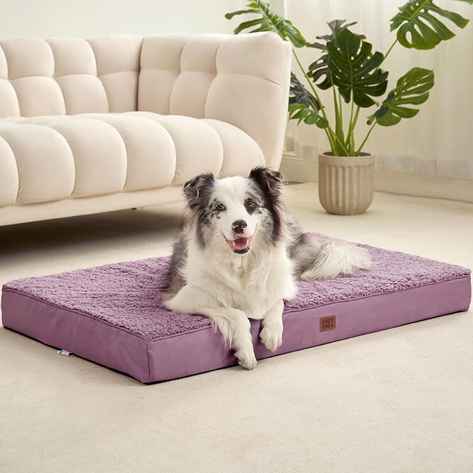 EHEYCIGA Orthopedic Dog Bed Large with Removable Washable Cover, 36x27 | Egg Crate Foam Support, Durable Oxford fabric, Non-Slip Bottom, Machine Washable, Soft Waterproof Plush Pet Bed Mat For Crate