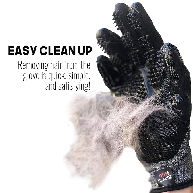 Pet Grooming Gloves for Dogs & Cats – Deshedding Brush and Bathing Mitt with Soft Silicone Tips - Removes Loose Hair, Dirt & Dander - Gentle Massage Grooming Tool - Adjustable Fit