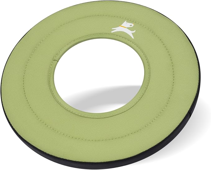 OllyDog Mini Super Flyer, Dog Flying Disc – Floating Fetch Toy, Soft on Teeth, Eco-Friendly Recycled Material, Lightweight, for Small & Medium Dogs (Palm, 9")