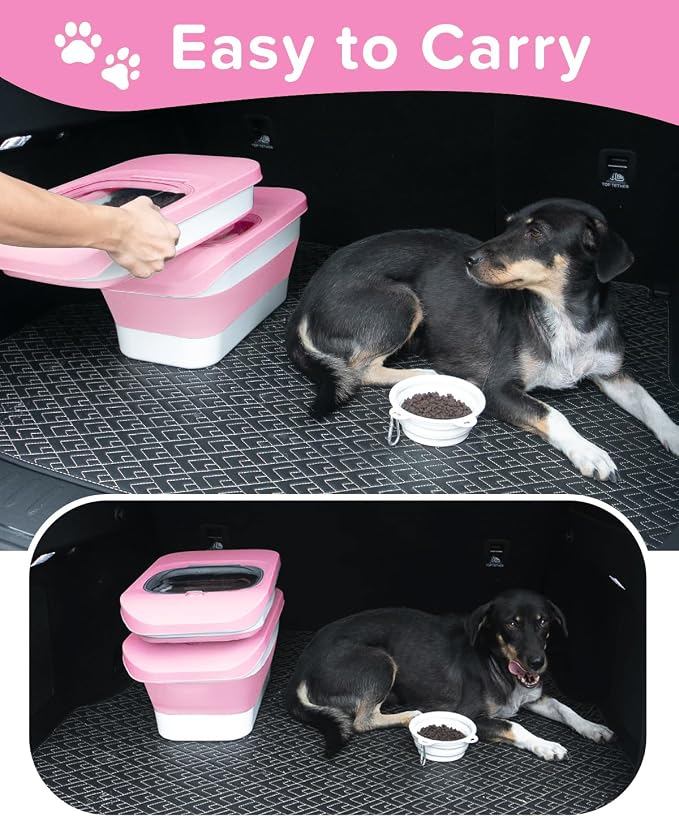 10-13Lbs Airtight Dog Food Storage Container,Collapsible Pet Food Storage | Dog Food Container with Double Airtight Seal,Cat Food Container Dry Food Fresh,Space Saving,Pest/Mouse-proof,Scoop