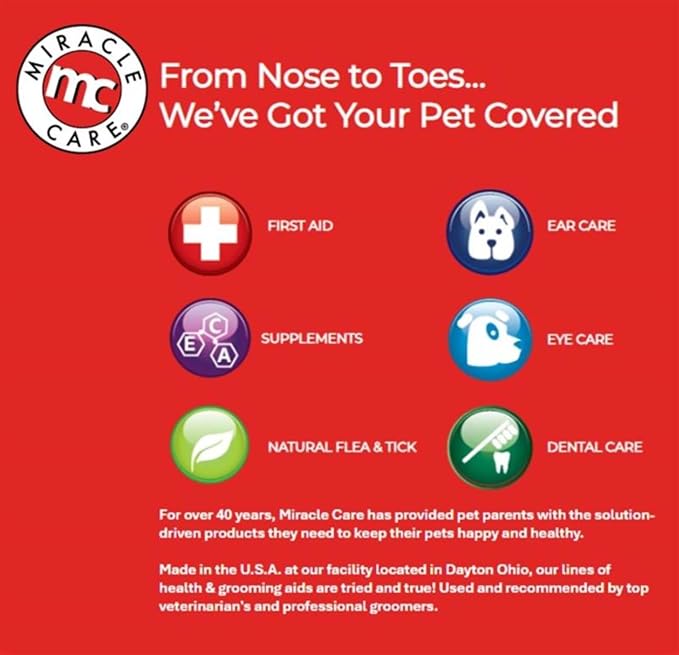 Miracle Care Ear Powder for Dogs and Cats, 12 Grams | Help Remove Excess Hair from Ear Canal, Keep Ears Dry, Reduce Odor and Waxy Build Up