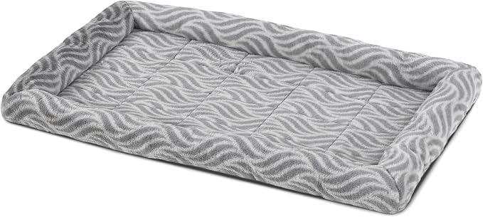 MidWest Homes for Pets QuiteTime Deluxe Wave Bolster Bed for Intermediate Dogs; Easily Machine Wash and Dry; Gray; 36"; 40236-WVGY