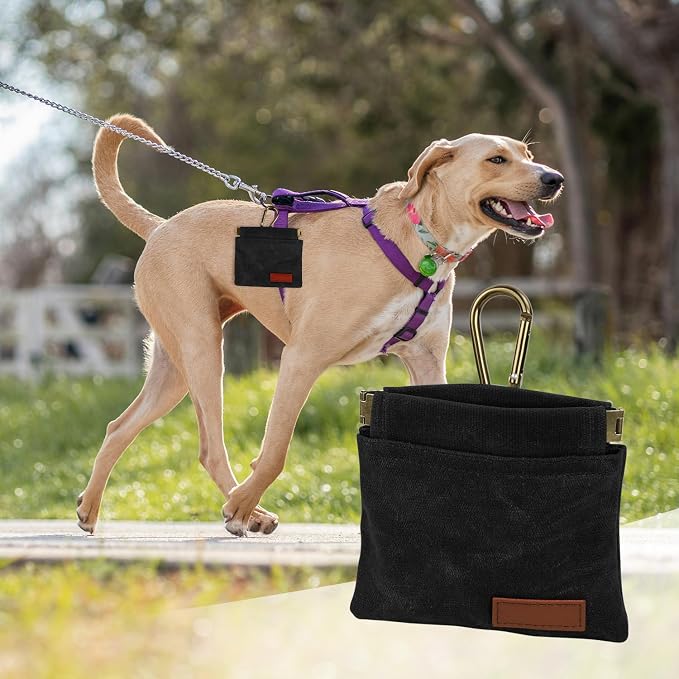 1 Pcs Pocket Pet Training Pouch,Dog Treat Pouch (Black) | For Portable Pet Dog Walking Bag, Travel or Outdoor Use