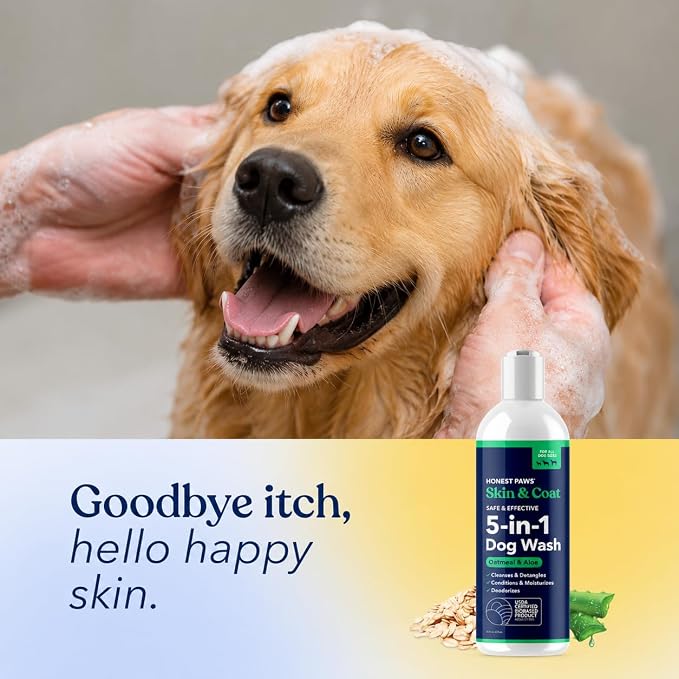 Oatmeal Aloe Dog Shampoo and Conditioner, Itchy Skin Relief, Sensitive Skin | Oatmeal Shampoo for Dogs, Anti-Itch Pet Shampoo for Allergies and Itching, Puppy Dog Wash, Natural Sulfate Free