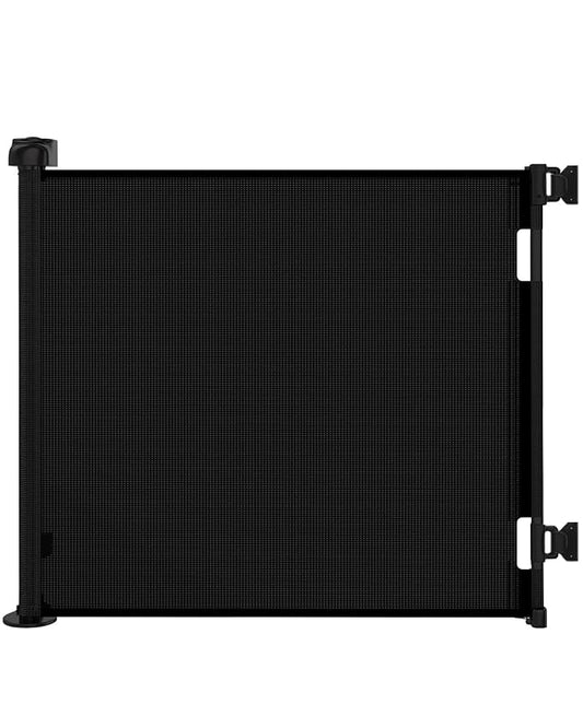 Retractable Baby Gate for Stairs & Doorways,71" Wide x 33.6" Tall Easy Installation Mesh Dog Gate for Indoor & Outdoor Use,Pet and Dog Safety Gate for Hallways(Black)