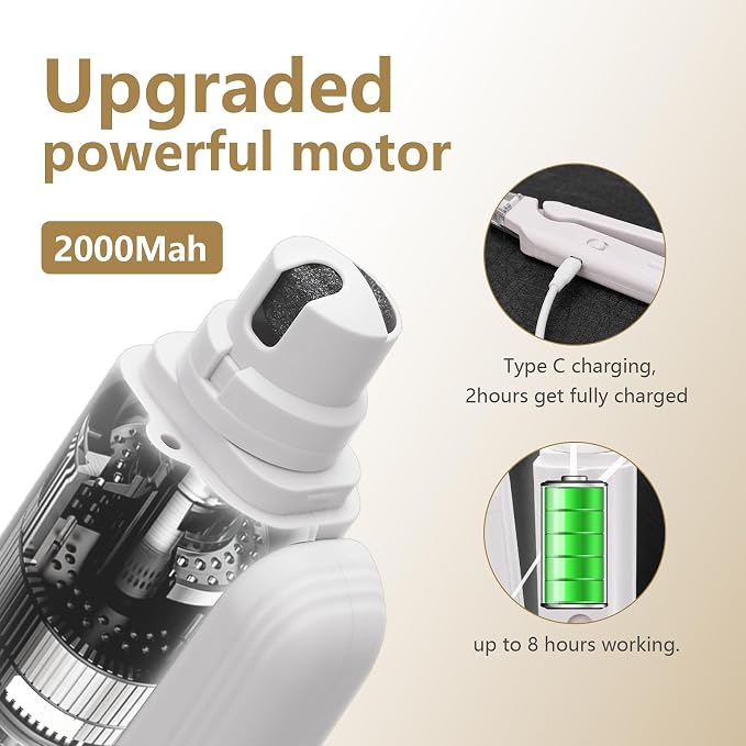 2 in 1 Pet Nail Clippers and Grinder with 2 Led Lights for Dogs Cats Birds Hamster Nail Claw Trimmer Rechargeable Low Noise Dog Nail Clippers and Grinder Quick Sensor